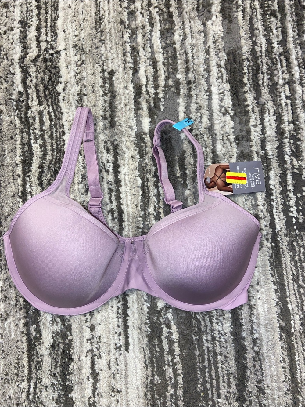 Bali no slip adjustable and convertible straps size 38C lavender NWT